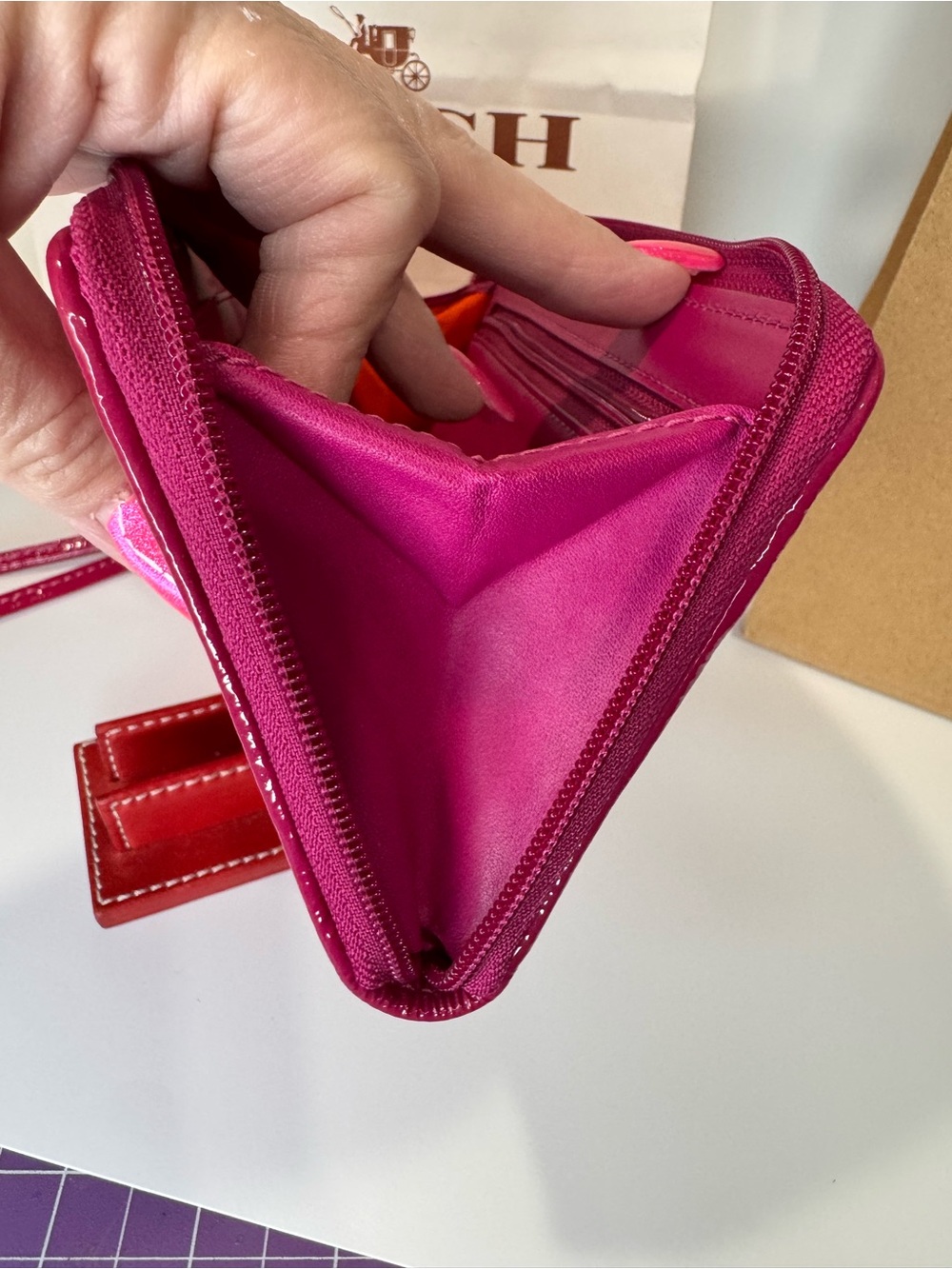 Hot Pink Women’s Clutch Wallet with Pink - Picture 11 of 12